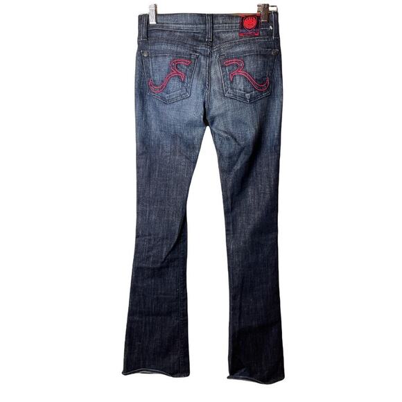 Y2K Rock & Republic Kasandra Dark Blue Denim Bootcut Low Rise Jeans Women's 24 - Picture 2 of 4